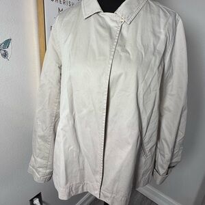 Eileen Fisher Cream Trench Coat with Subtle Collar short